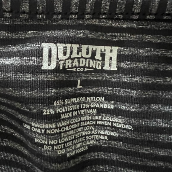 Duluth Trading Company NoGA active short sleeve e dress black/gray stripe large - Picture 2 of 3